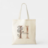 Monogram Initiaal Moderne Letter H Boho Persoonlij Tote Bag (Achterkant)
