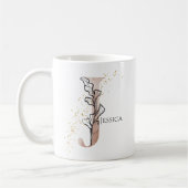 Monogram Initiaal Moderne Letter J Boho Gepersonal Koffiemok (Links)