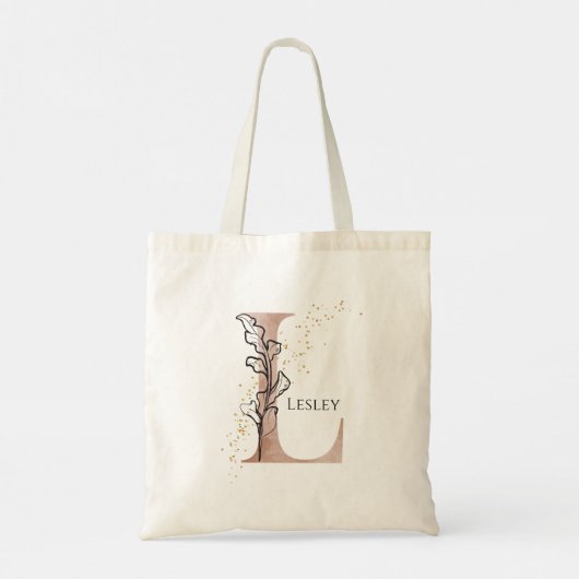 Monogram Initiaal Moderne Letter L Boho Gepersonal Tote Bag (Achterkant)