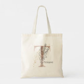 Monogram Initiaal Moderne Letter T Boho Persoonlij Tote Bag (Achterkant)