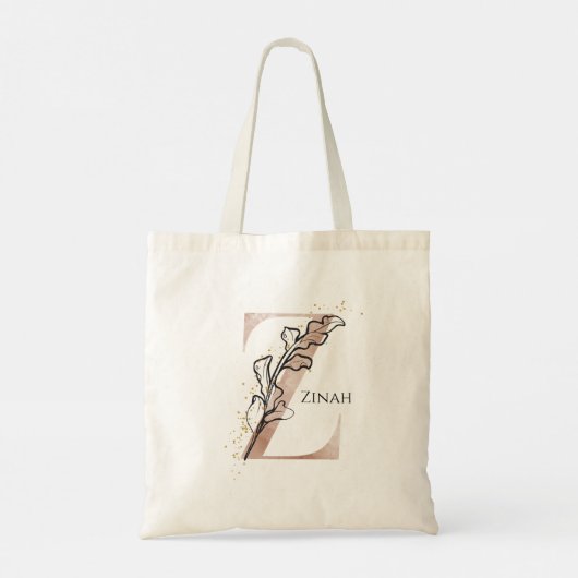 Monogram Initiaal Moderne Letter Z Boho Persoonlij Tote Bag (Achterkant)