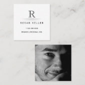 Monogram Initiaal Moderne Mannen oproepkaart Contactkaartje (Voorkant / Achterkant)