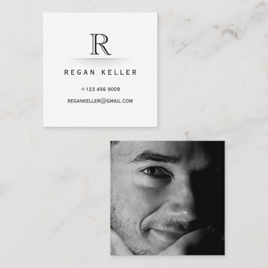 Monogram Initiaal Moderne Mannen oproepkaart Contactkaartje (Voorkant / Achterkant)