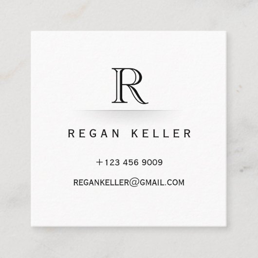 Monogram Initiaal Moderne Mannen oproepkaart Contactkaartje (Voorkant)