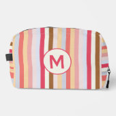 Monogram Initiaal Moderne pastel Snoep streep Toilettasje (Voorkant)