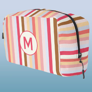 Monogram Initiaal Moderne pastel Snoep streep Toilettasje