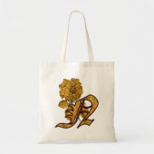 Monogram Initiaal N Gouden Pioen Bloem Tote Bag (Voorkant)