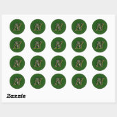 Monogram Initiaal N Madeliefjes Bloem Kunst Ronde Sticker (Vel)