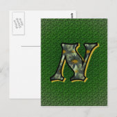 Monogram Initiaal N Madeliefjes Bloemkunst Briefkaart (Voorkant / Achterkant)
