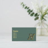 Monogram Initiaal N Madeliefjes Bloemkunst Visitekaartje (Staand voorkant)