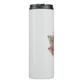 Monogram Initiaal N roze Boho Floral Thermosbeker (Achterkant)