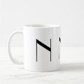 Monogram Initiaal N Zwarte & Witte Moderne KoffieM Koffiemok (Links)