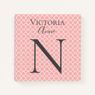 Monogram Initiaal Naam Abstract  Notitieboek