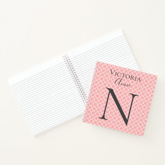 Monogram Initiaal Naam Abstract Notitieboek (Binnen)
