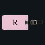Monogram Initiaal Naam Black Pastel Pink Cute Cute Bagagelabel<br><div class="desc">Monogrammed initiaal en ook persoonlijke details zoals naam,  adres,  telefoonaantal en e-mail allen die u kunt uitgeven. Ontworpen met een effen pastelroze achtergrond met zwarte kleurenteksten,  kunt u beide kleuren desgewenst wijzigen.</div>