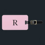 Monogram Initiaal Naam Black Pastel Pink Cute Cute Bagagelabel<br><div class="desc">Monogrammed initiaal en ook persoonlijke details zoals naam,  adres,  telefoonaantal en e-mail allen die u kunt uitgeven. Ontworpen met een effen pastelroze achtergrond met zwarte kleurenteksten,  kunt u beide kleuren desgewenst wijzigen.</div>