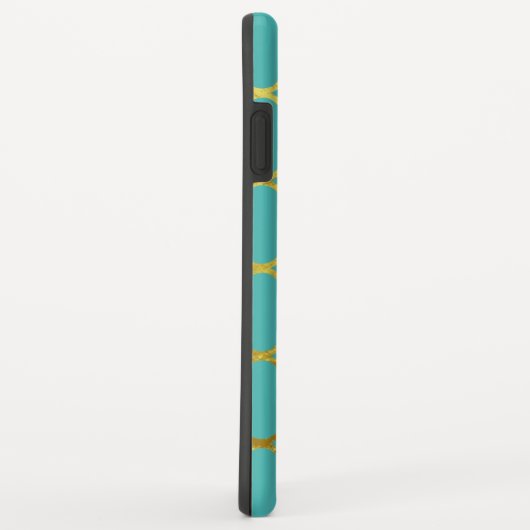 Monogram Initiaal Naam Blauwgroen Blue Gold Foil 2 Case-Mate iPhone Case (Achterkant/rechts)