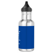 Monogram Initiaal naam Deep Blue Unique Minimalist Waterfles (Rechts)