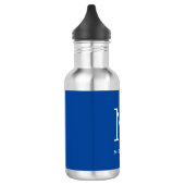 Monogram Initiaal naam Deep Blue Unique Minimalist Waterfles (Links)