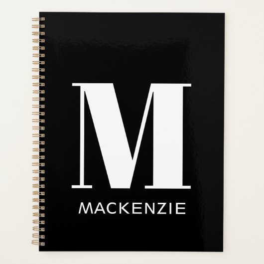 Monogram Initiaal Naam Eenvoudig aangepast Planner (Voorkant)