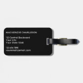 Monogram Initiaal Naam Eenvoudig Bagagelabel (Achterkant horizontaal)