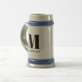 Monogram Initiaal Naam Eenvoudig Bierpul (Voorkant links)