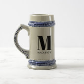 Monogram Initiaal Naam Eenvoudig Bierpul (Links)
