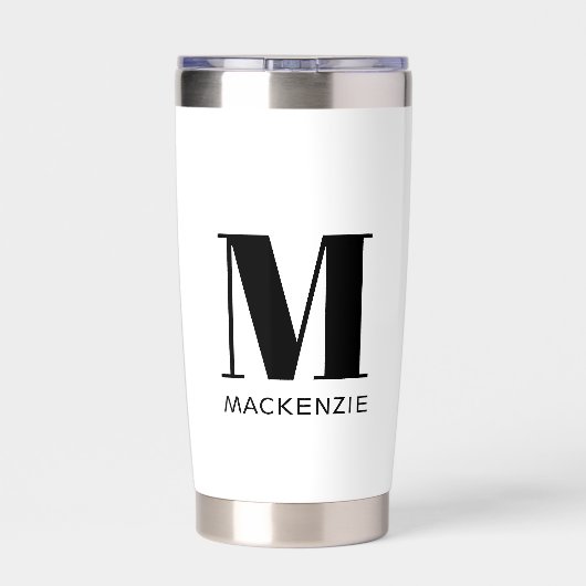 Monogram Initiaal Naam Eenvoudig Geïsoleerde Drinkbeker (Achterkant)