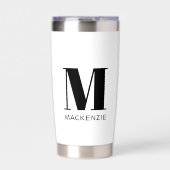 Monogram Initiaal Naam Eenvoudig Geïsoleerde Drinkbeker (Voorkant)