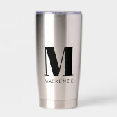 Monogram Initiaal Naam Eenvoudig Geïsoleerde Drinkbeker (Achterkant)