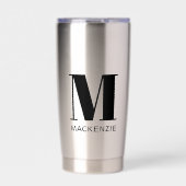 Monogram Initiaal Naam Eenvoudig Geïsoleerde Drinkbeker (Voorkant)