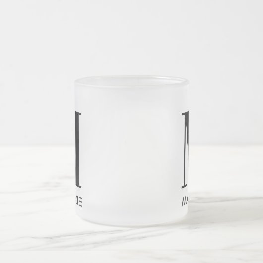 Monogram Initiaal Naam Eenvoudig Matglas Koffiemok (Center)