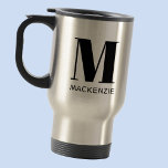 Monogram Initiaal Naam Eenvoudig Reisbeker<br><div class="desc">Moderne typografie minimalistisch monogram initiaal naamontwerp dat kan worden gewijzigd om te personaliseren.</div>