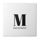 Monogram Initiaal Naam Eenvoudig Tegeltje (Voorkant)