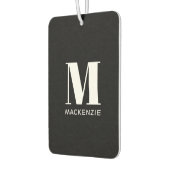 Monogram Initiaal Naam Eenvoudig Zwart en Wit Luchtverfrisser (Links)