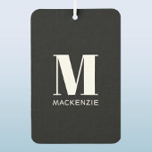 Monogram Initiaal Naam Eenvoudig Zwart en Wit Luchtverfrisser