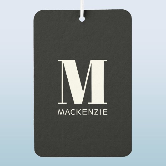 Monogram Initiaal Naam Eenvoudig Zwart en Wit Luchtverfrisser