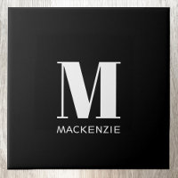 Monogram Initiaal Naam Eenvoudig Zwart en Wit