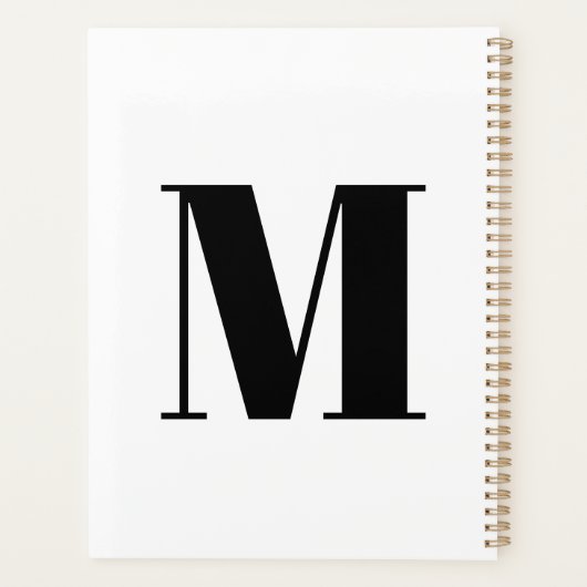 Monogram Initiaal Naam Eenvoudige persoonlijke Pla Planner (Achterkant)