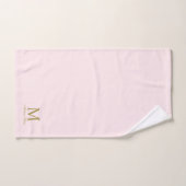 Monogram Initiaal naam Elegant Gold Blush Bad Handdoek (Handdoek)