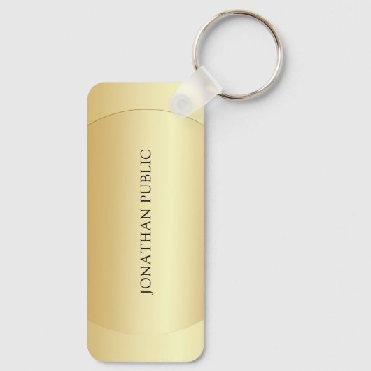 Monogram Initiaal naam Faux Gold Sleutelhanger (Achterkant)