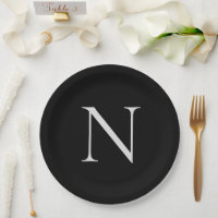 Monogram Initiaal Naam Gepersonaliseerd Zwart Wit