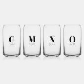 Monogram Initiaal naam gepersonaliseerde bruiloft Blikvorm Glas (Achterkant)