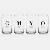 Monogram Initiaal naam gepersonaliseerde bruiloft Blikvorm Glas (Voorkant)