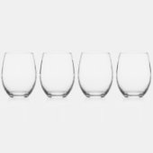 Monogram Initiaal naam gepersonaliseerde bruiloft Wijnglas Zonder Voet (Links)