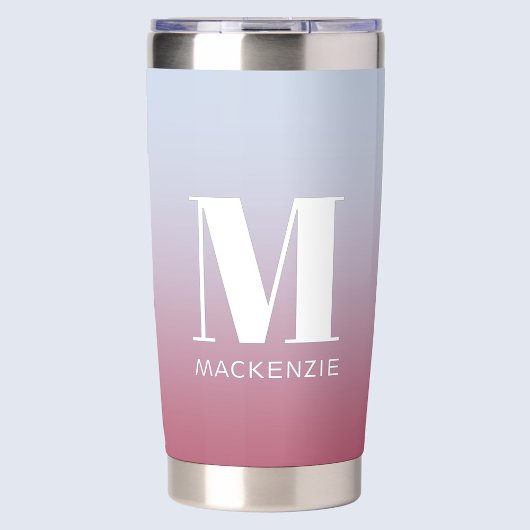 Monogram Initiaal naam gradiënt roze blauw Geïsoleerde Drinkbeker