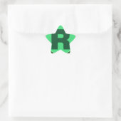 Monogram Initiaal naam groene letter alfabet r Ster Sticker (Tas)