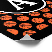 Monogram Initiaal Naam Letter A Sketll Patroon Spo Poster (Hoek)