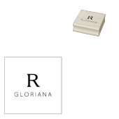 Monogram Initiaal naam Logo Boss Lady Business Rubberstempel (Gestempeld)