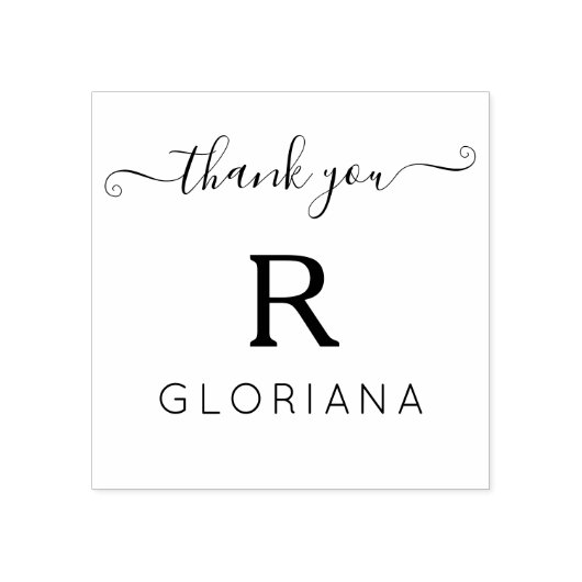 Monogram Initiaal naam Logo dank u bedrijf Rubberstempel (Afrduk)